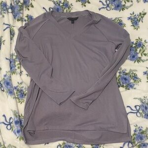 Lavender Long Sleeve Banana Republic V-Neck Top